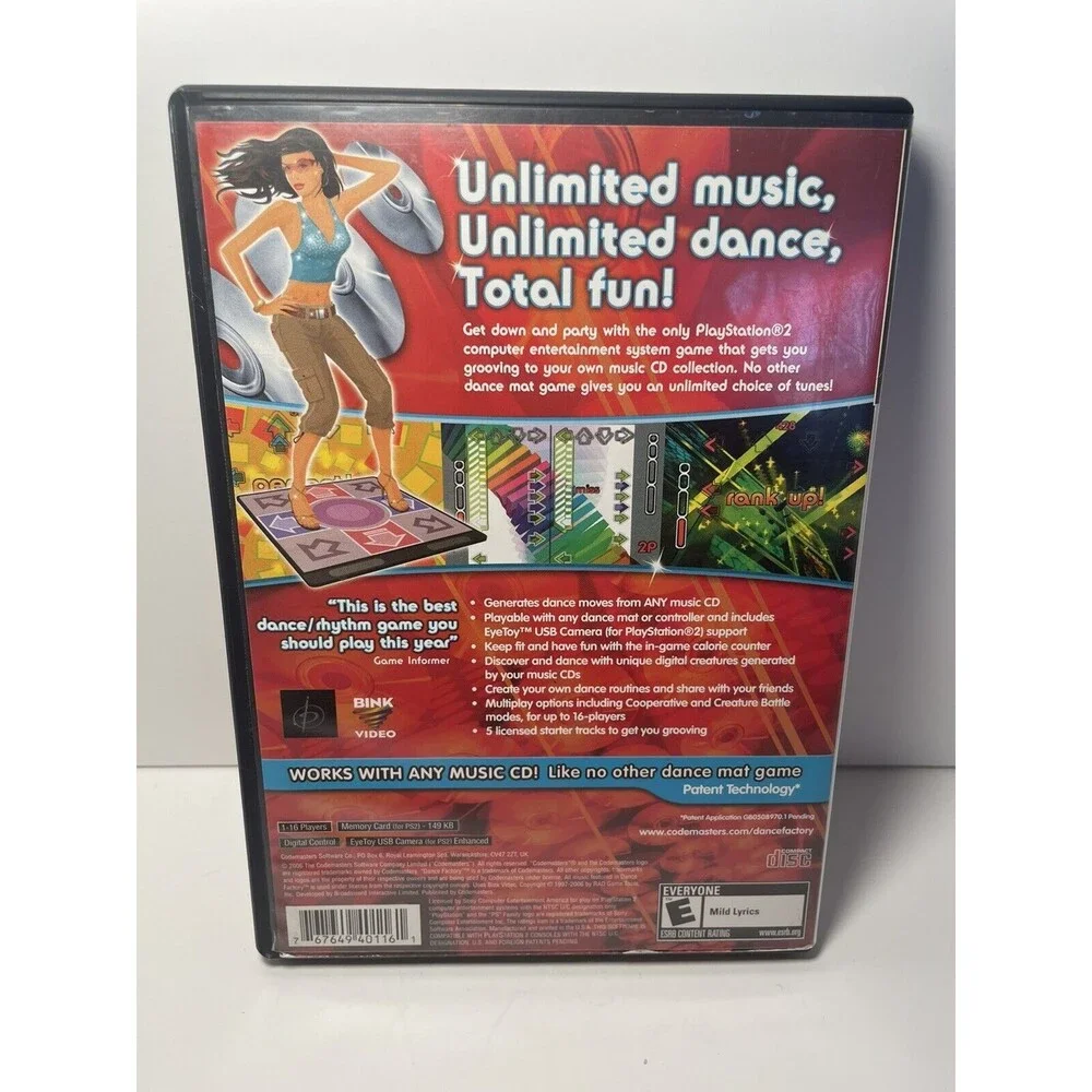 Playstation 2 Dance Factory Game